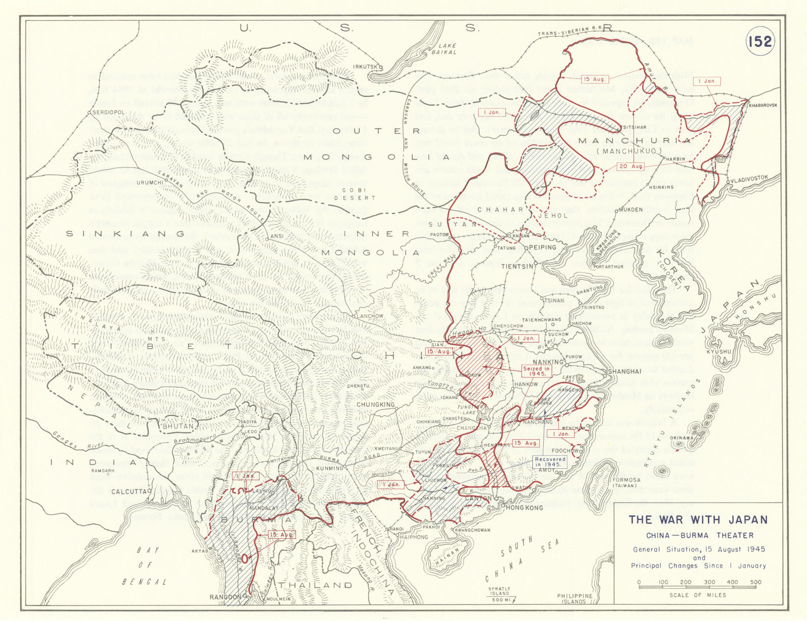 Associate Product World War 2. China-Burma Theater. 1 January-15 August 1945 Operations 1959 map