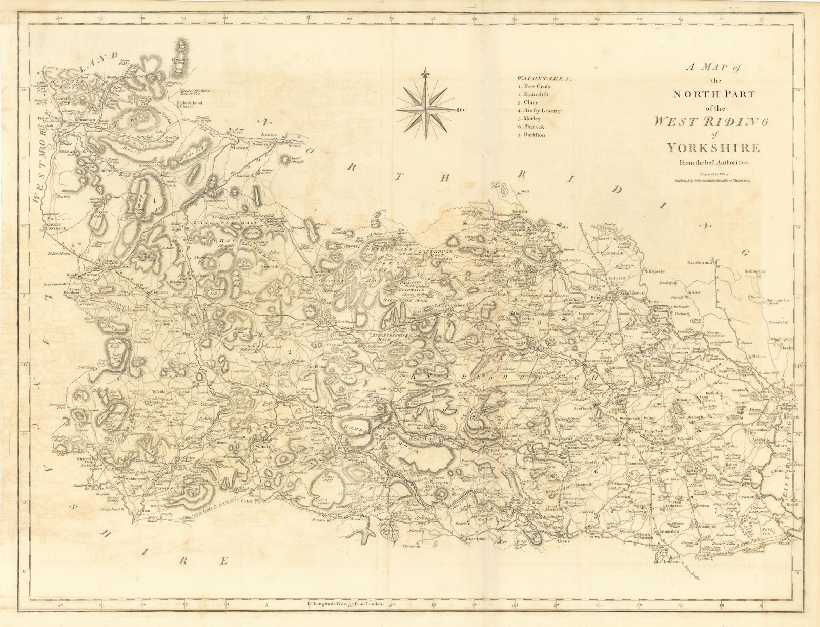 Associate Product "A map of the North part of the West Riding of Yorkshire…" by John CARY 1806