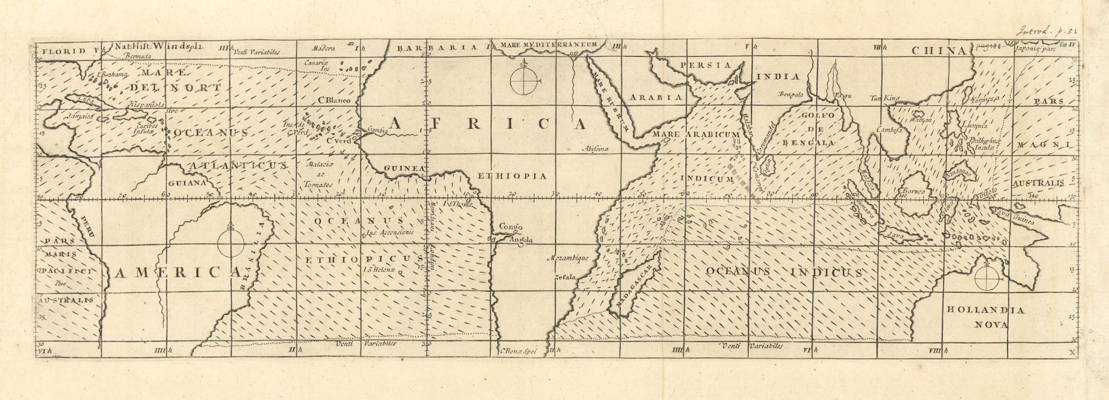 Nat. Hist. Winds. Tropical trade winds. Equatorial zone. Australia MOLL 1709 map