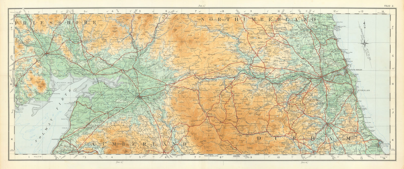 Associate Product North Pennines. Cumbria Durham Tyneside Dumfries ORDNANCE SURVEY 1922 old map