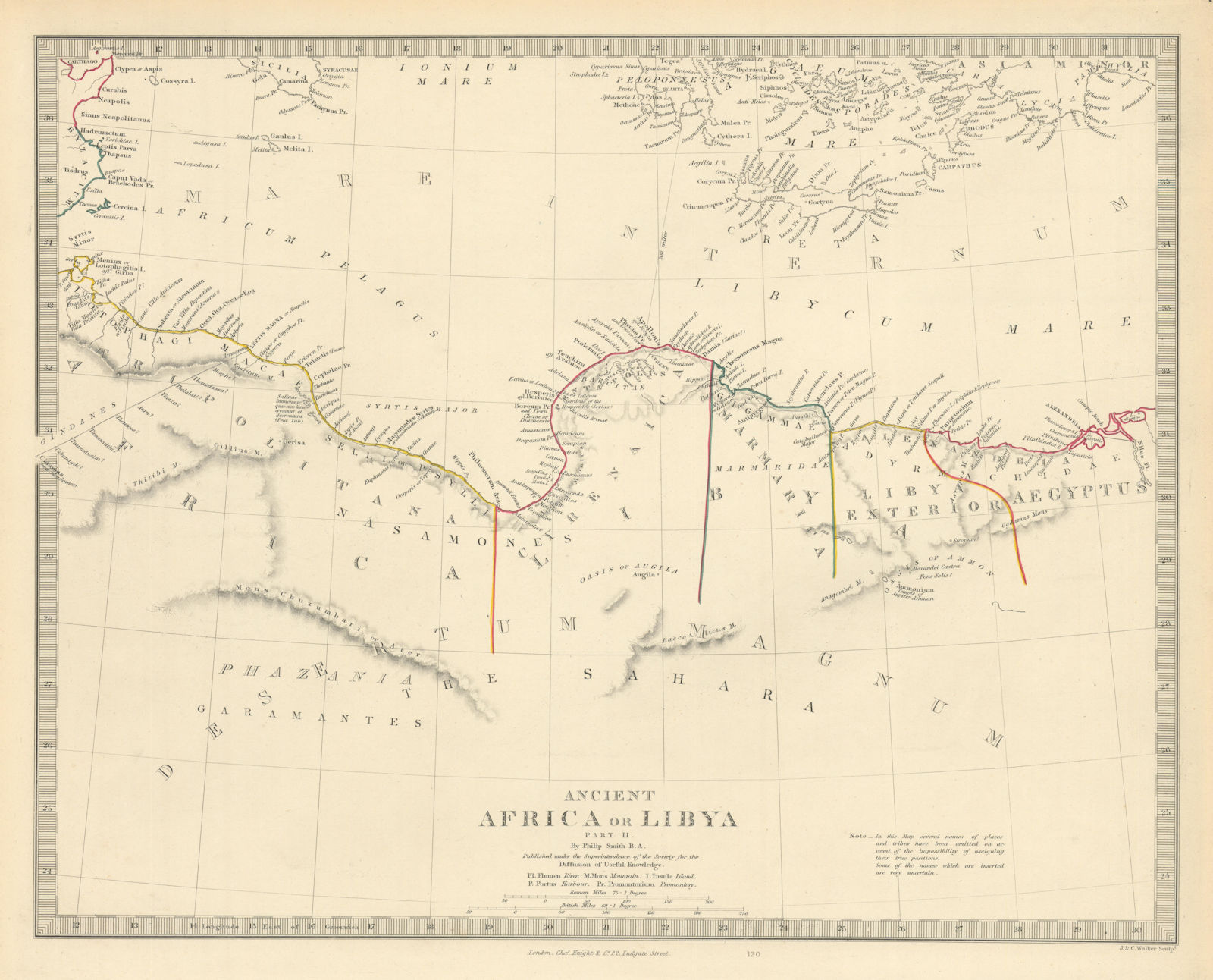 ANCIENT NORTH AFRICA. Syrtis Minor to Alexandria. Libya Egypt. SDUK 1851 map