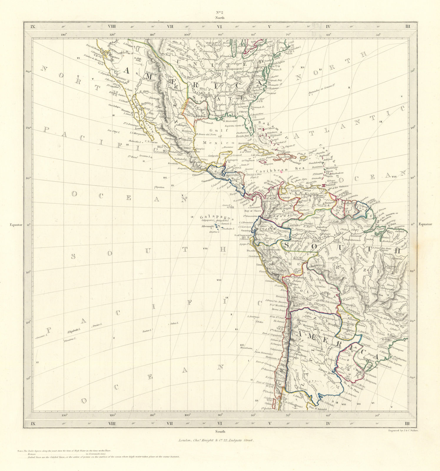 AMERICAS. Gnomonic Projection. Texas Republic. USA Mexico. SDUK 1846 old map