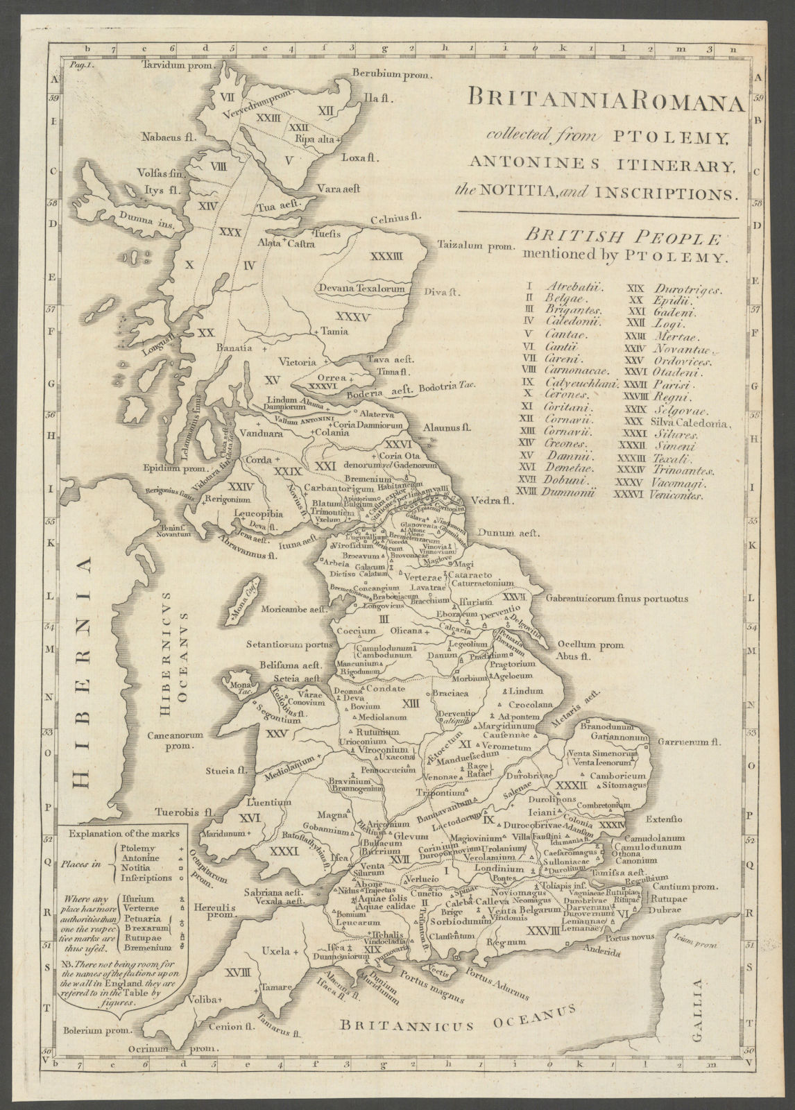 "Britannia Romana, collected from Ptolemy…". Roman Britain. John CARY 1789 map