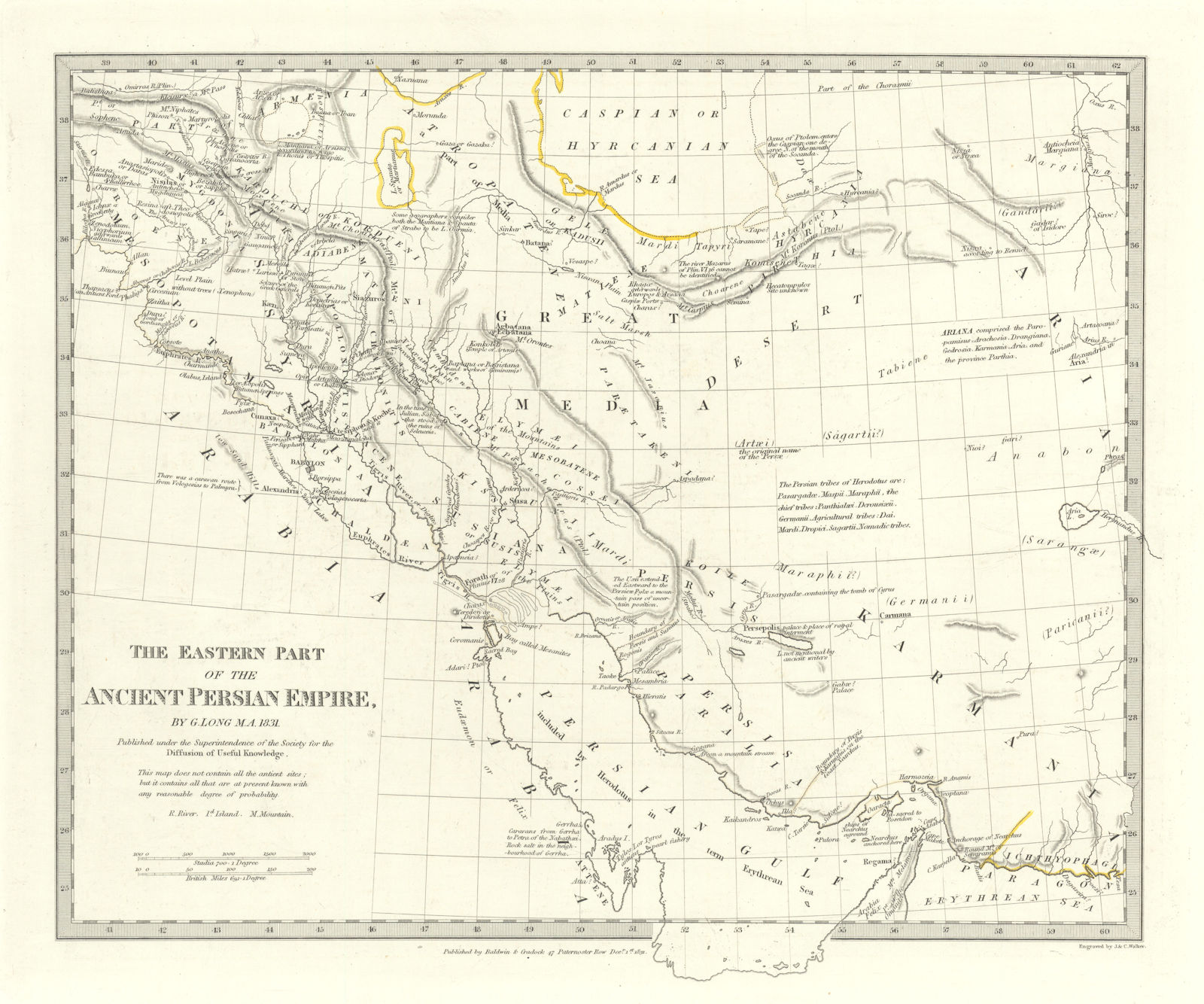 PERSIA (IRAN) . Eastern part of the Ancient Persian Empire. Iraq.SDUK 1844 map