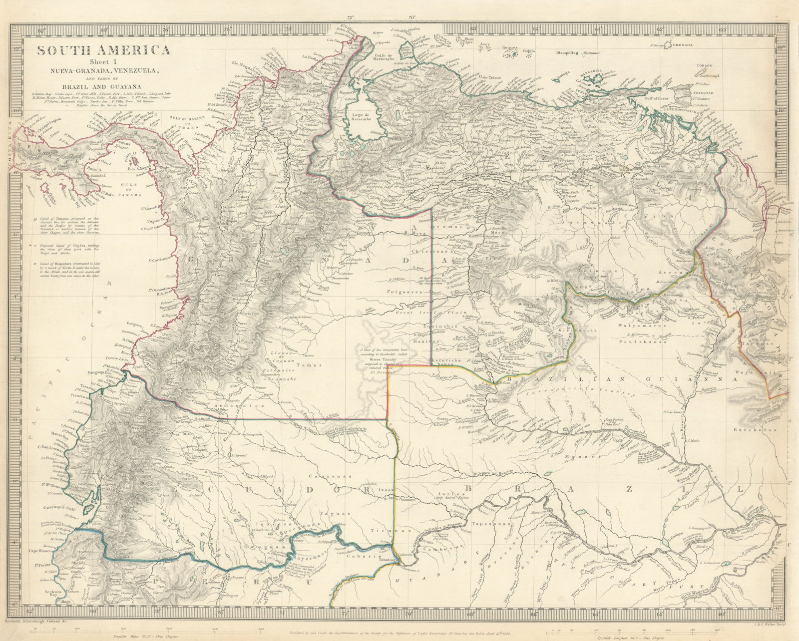 AMAZONIA.Showing "El Dorado?", missions & tribes. Brazil Ecuador.SDUK 1844 map