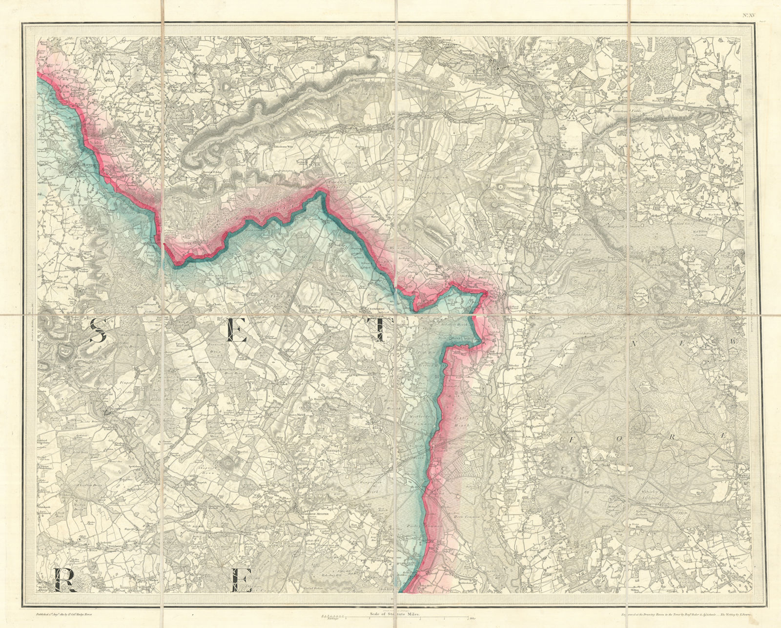 OS #15 New Forest & Dorset Downs & Heaths. Salisbury Ringwood Hampshire 1811 map