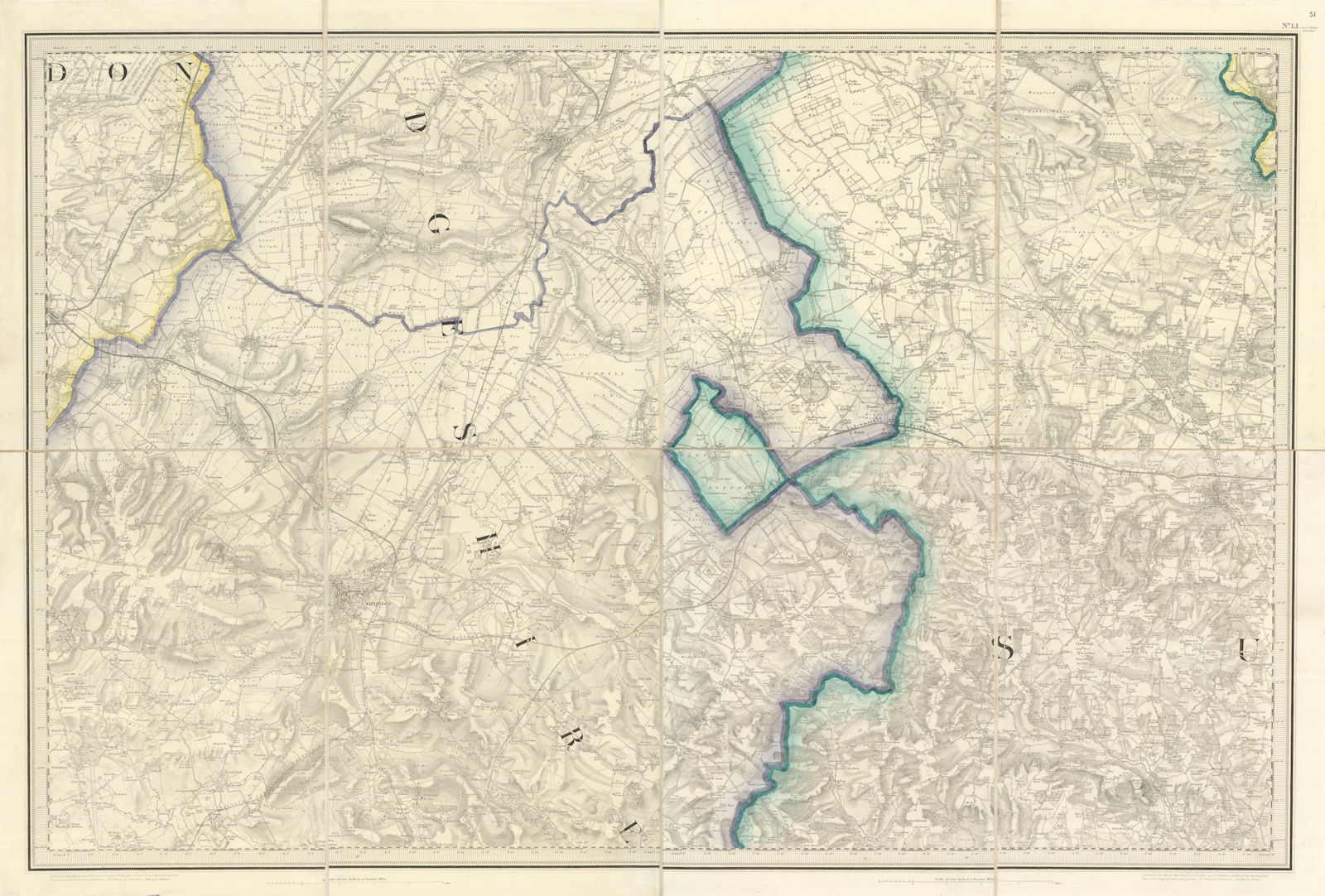 OS #51 Cambridgeshire Fens & The Brecks. Ely Bury St. Edmunds Suffolk 1836 map