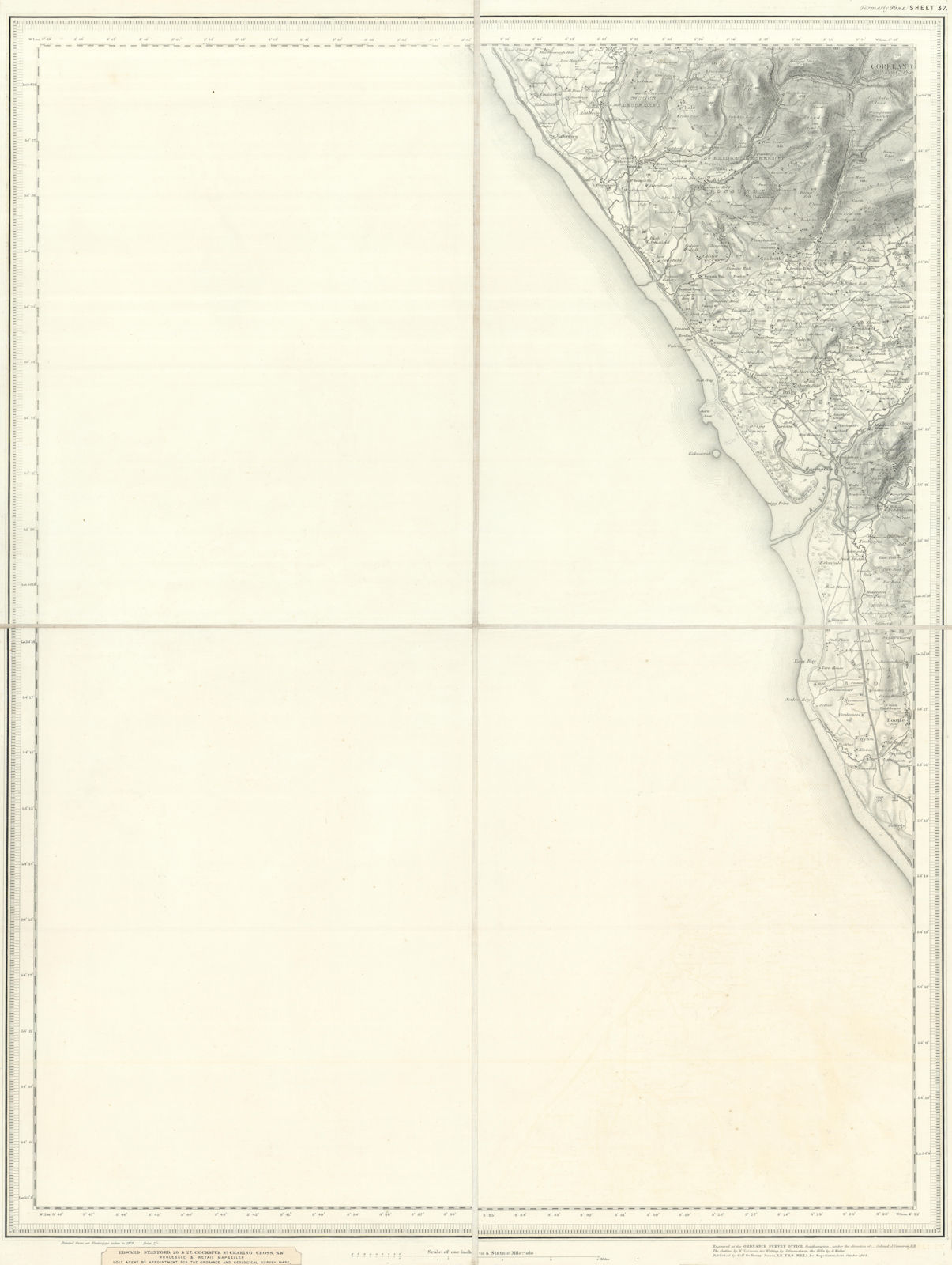 OS #99 Cumbria Coast. Gosforth Ravenglass Sellafield Bootle Copeland 1879 map