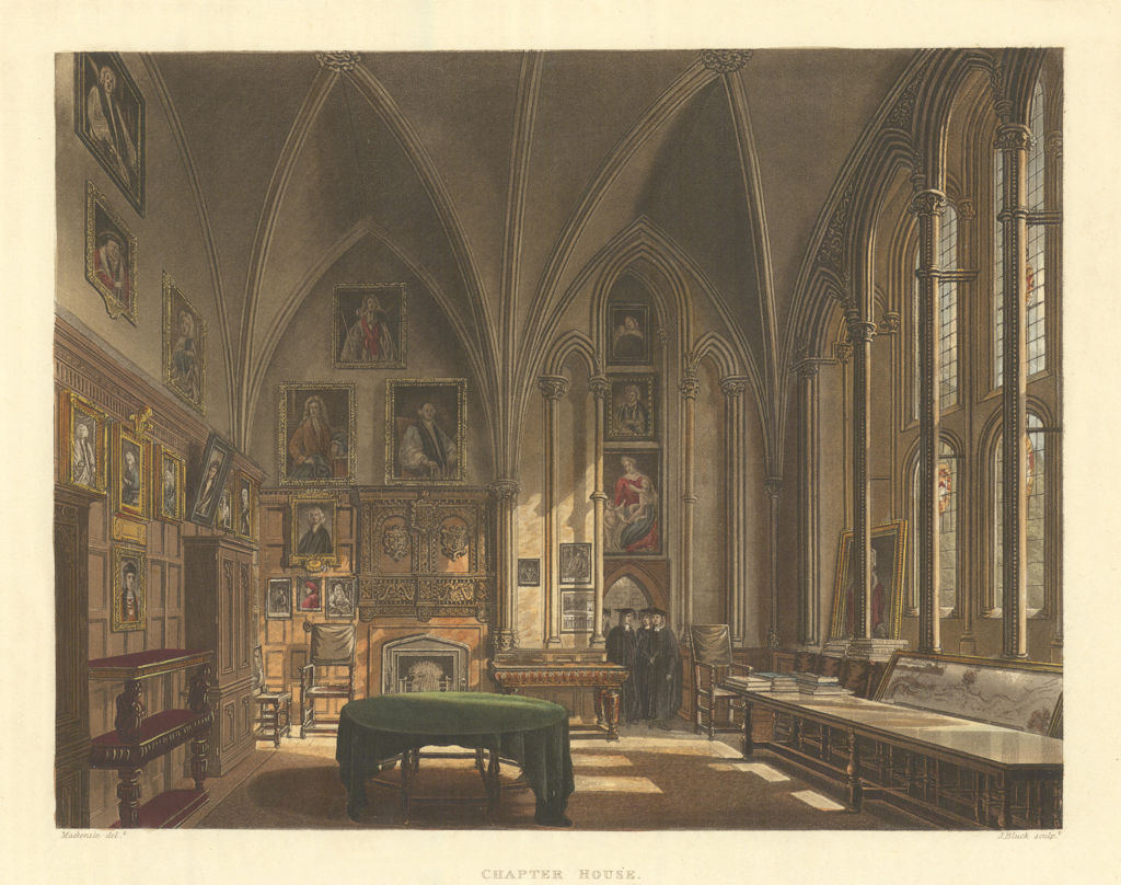 Associate Product Chapter-House, Christ Church. Ackermann's Oxford University 1814 old print