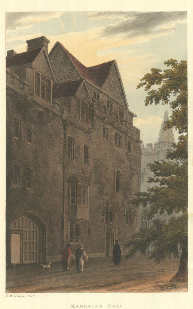 Magdalen Hall [now Hertford College]. Ackermann's Oxford University 1814 print
