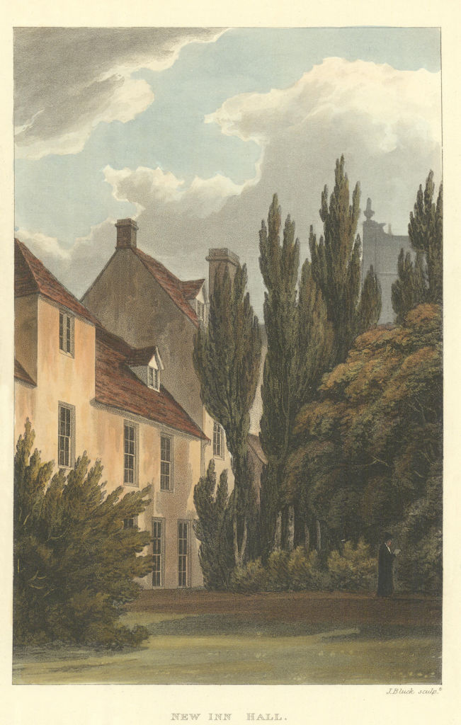 Associate Product New Inn Hall [now Balliol College]. Ackermann's Oxford University 1814 print