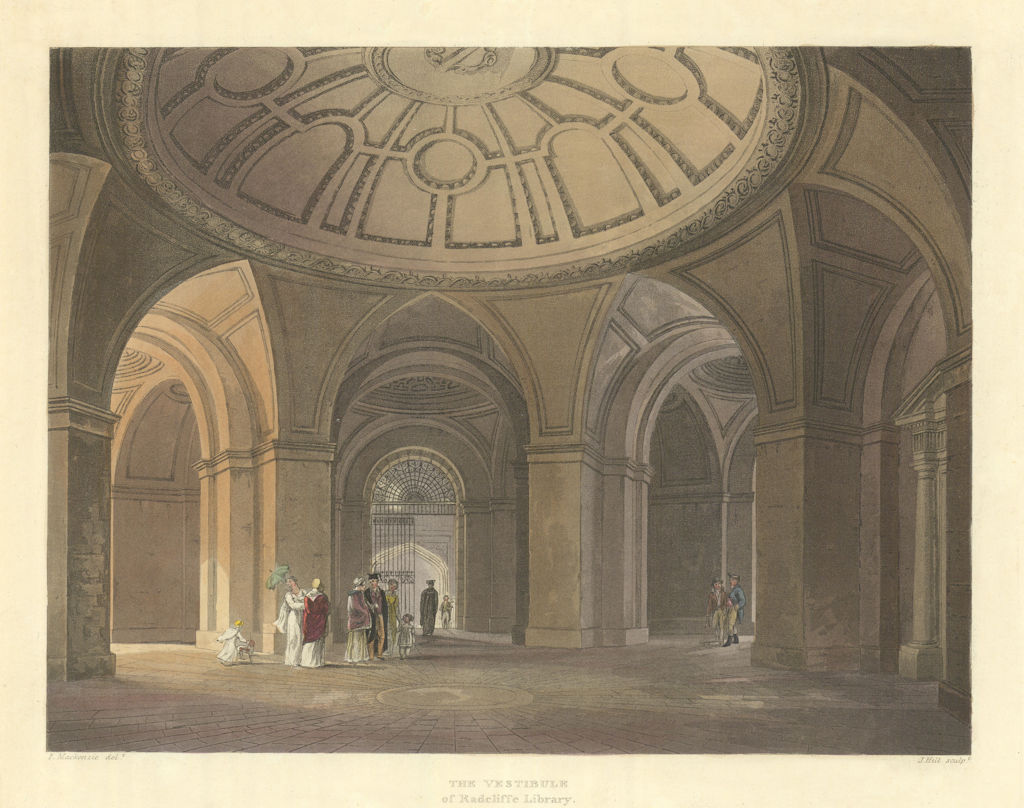 The Vestibule of Radcliffe Library. Ackermann's Oxford University 1814 print
