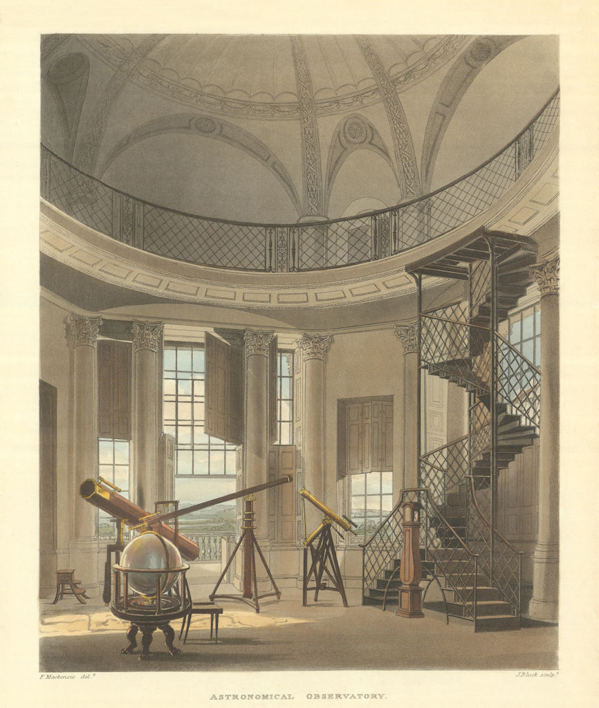 Radcliffe Astronomical Observatory. Ackermann's Oxford University 1814 print