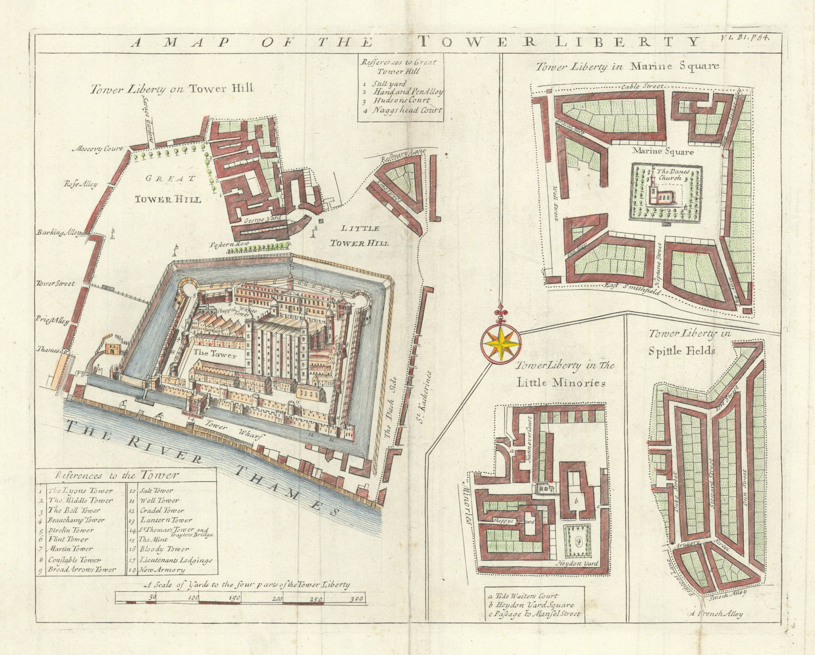 Associate Product 'Map of the the Tower Liberty'. Tower of London/Tower Hill. STOW/STRYPE 1720