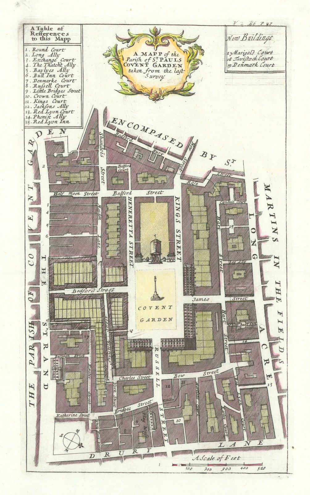 The parish of St Paul's, Covent Garden. Strand. Long Acre. STOW/STRYPE 1720 map