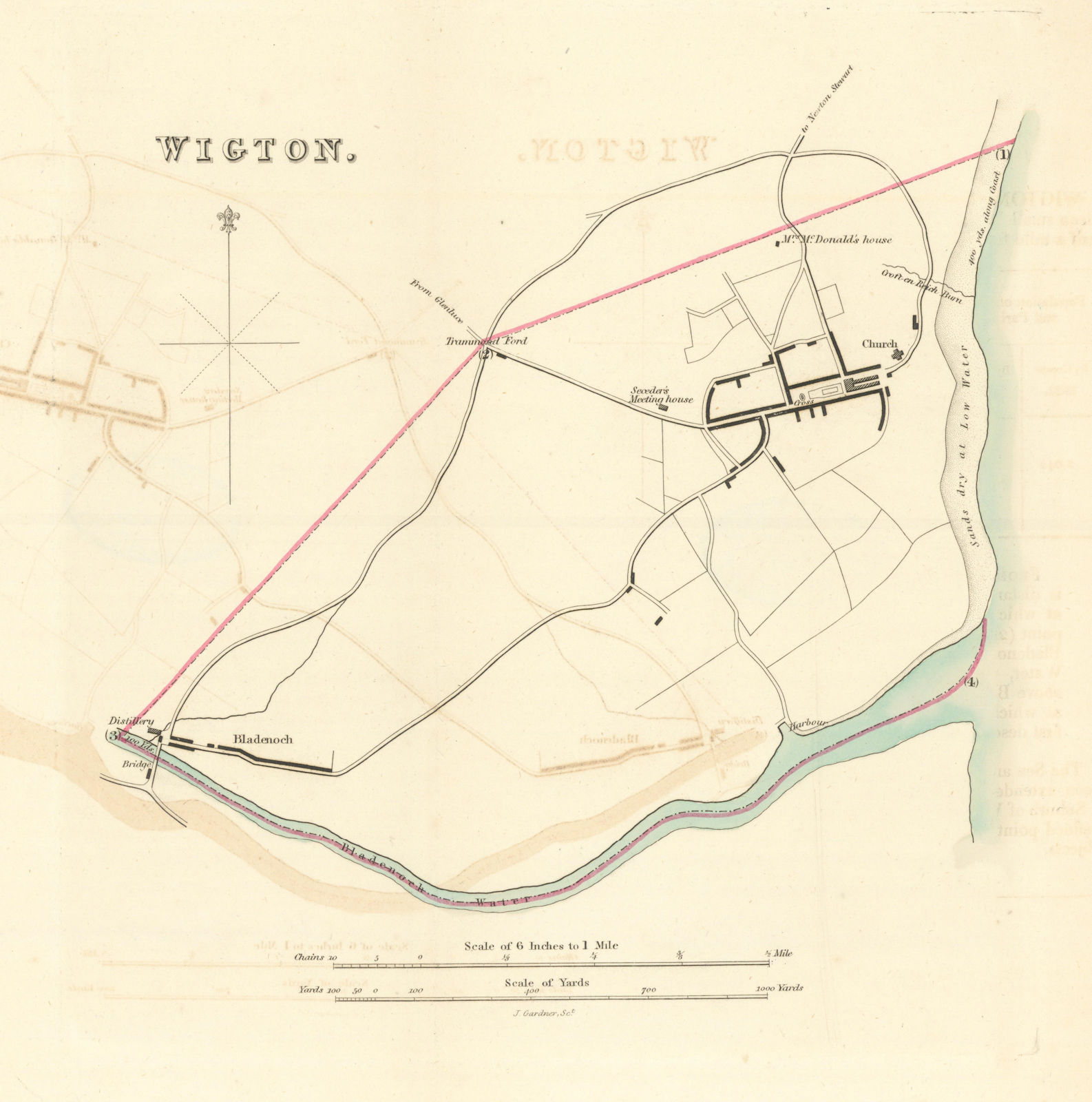 WIGTOWN borough/town plan for the REFORM ACT. Bladenoch. Scotland 1832 old map