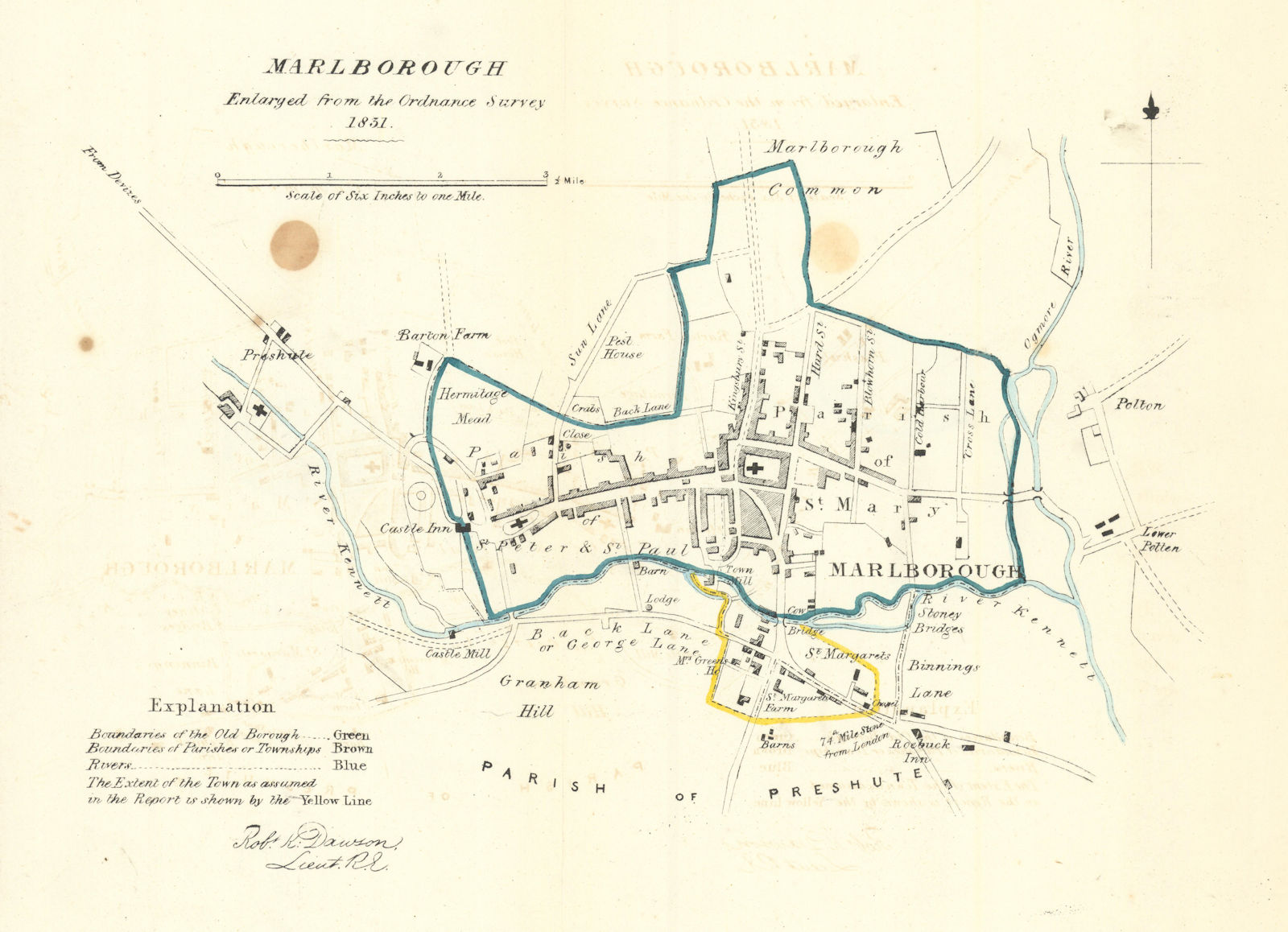 Associate Product MARLBOROUGH borough/town plan. REFORM ACT. Wiltshire. DAWSON 1832 old map