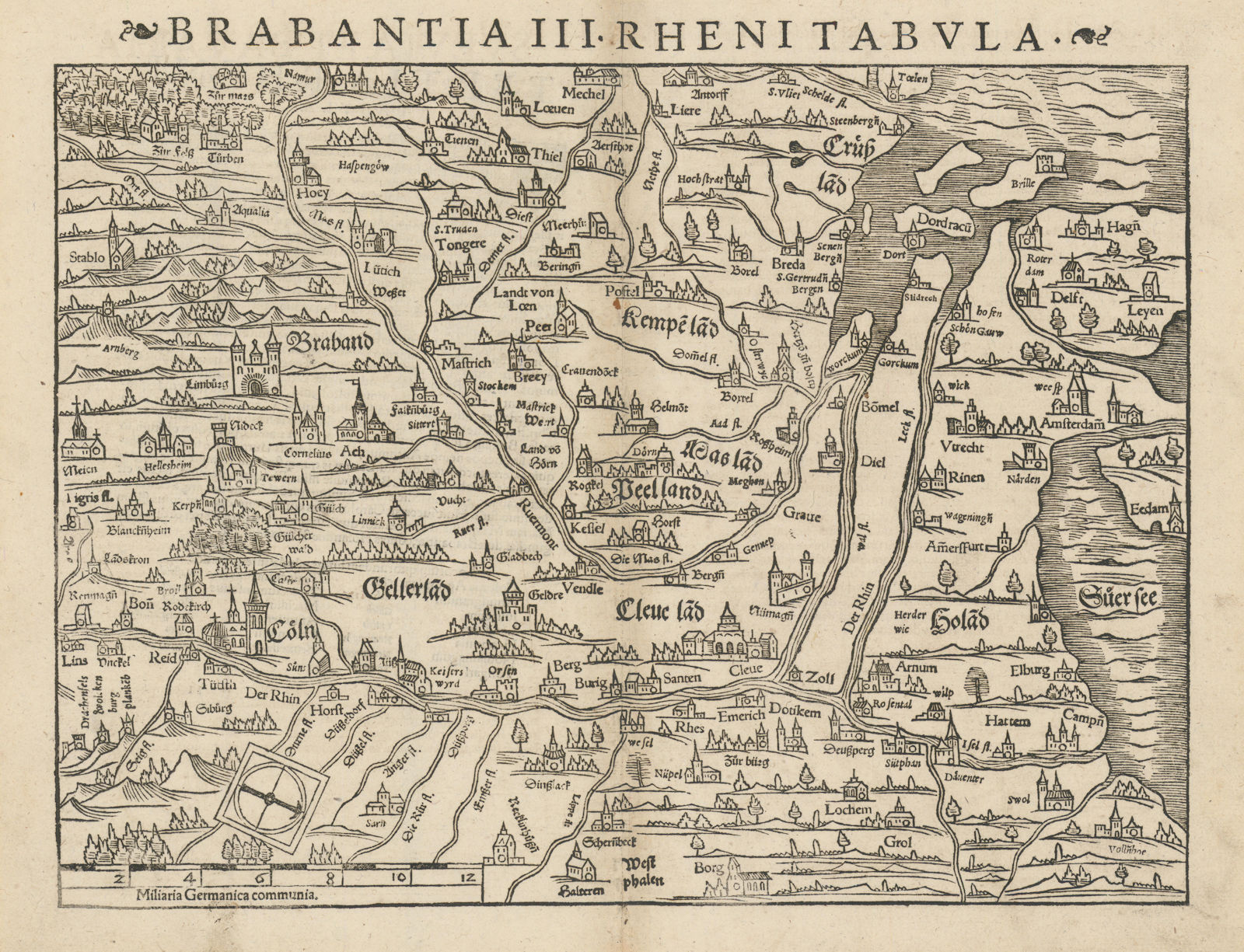 Associate Product Brabantia III Rheni Tabula. Benelux & North Rhine-Westphalia. MÜNSTER 1572 map