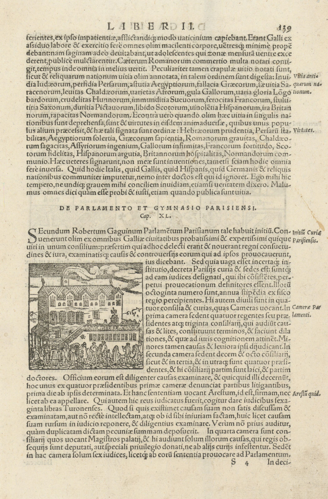 Parlamento et gymnasio Parisienisi. Paris Parliament & University. MÜNSTER 1572