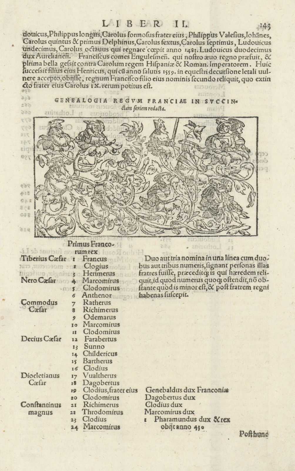 Genealogia regum franciae. Genealogy of the kings of France. MÜNSTER 1572