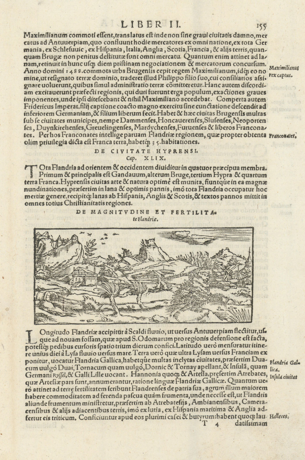 Magnitudine et fertilita te Flandria. Flanders landscape. Belgium. MÜNSTER 1572