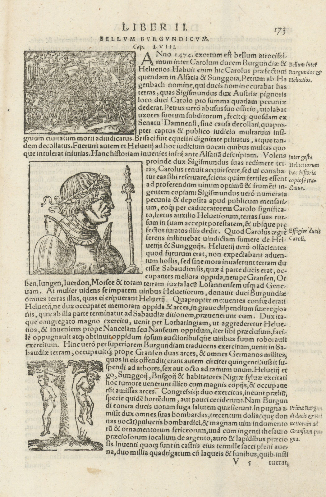 Bellum Burgundicum. Burgundian War 1474. Burgundy. SEBASTIAN MÜNSTER 1572