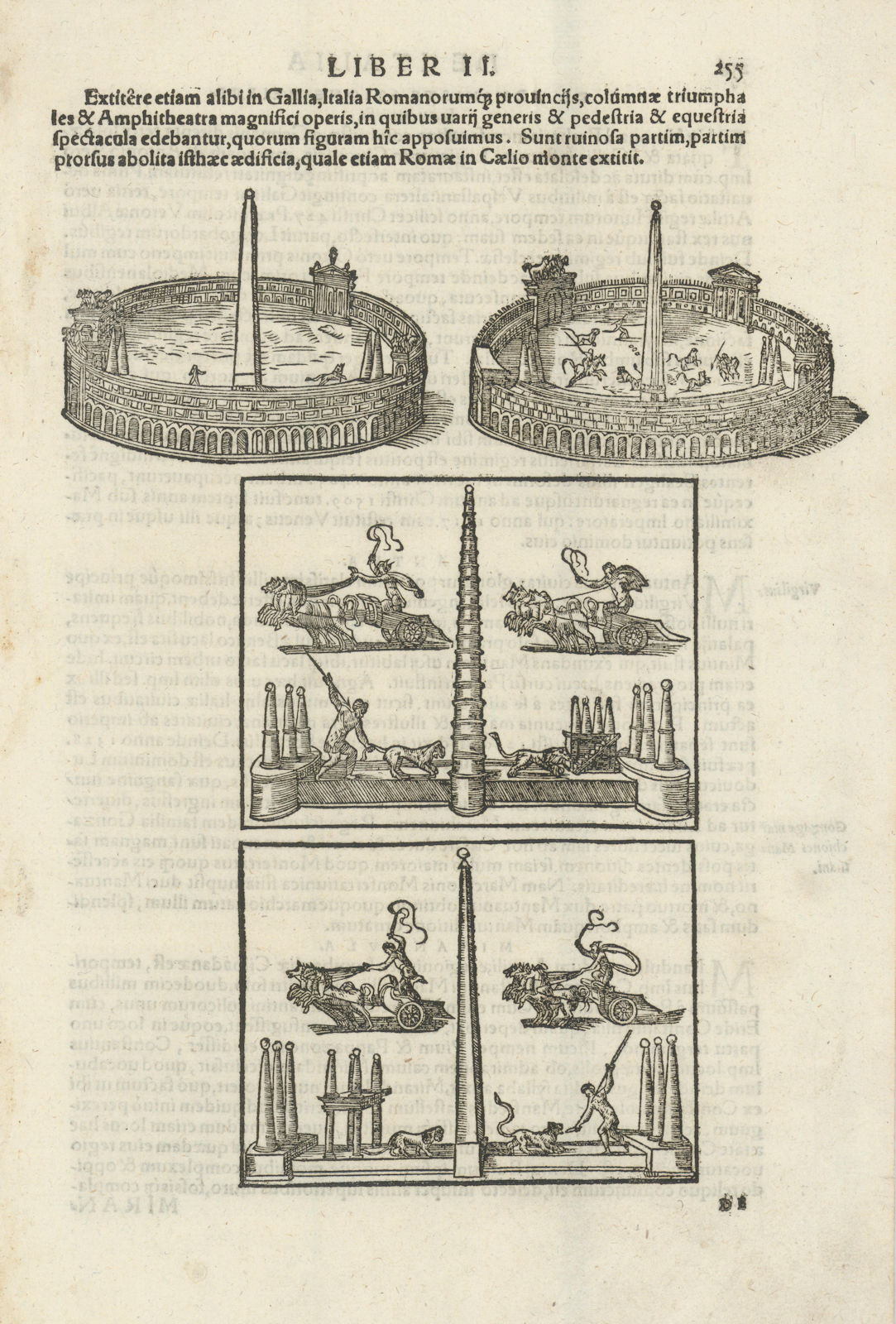 Associate Product A Roman amphitheatre or arena. Chariots & gladiators. Italy. MÜNSTER 1572