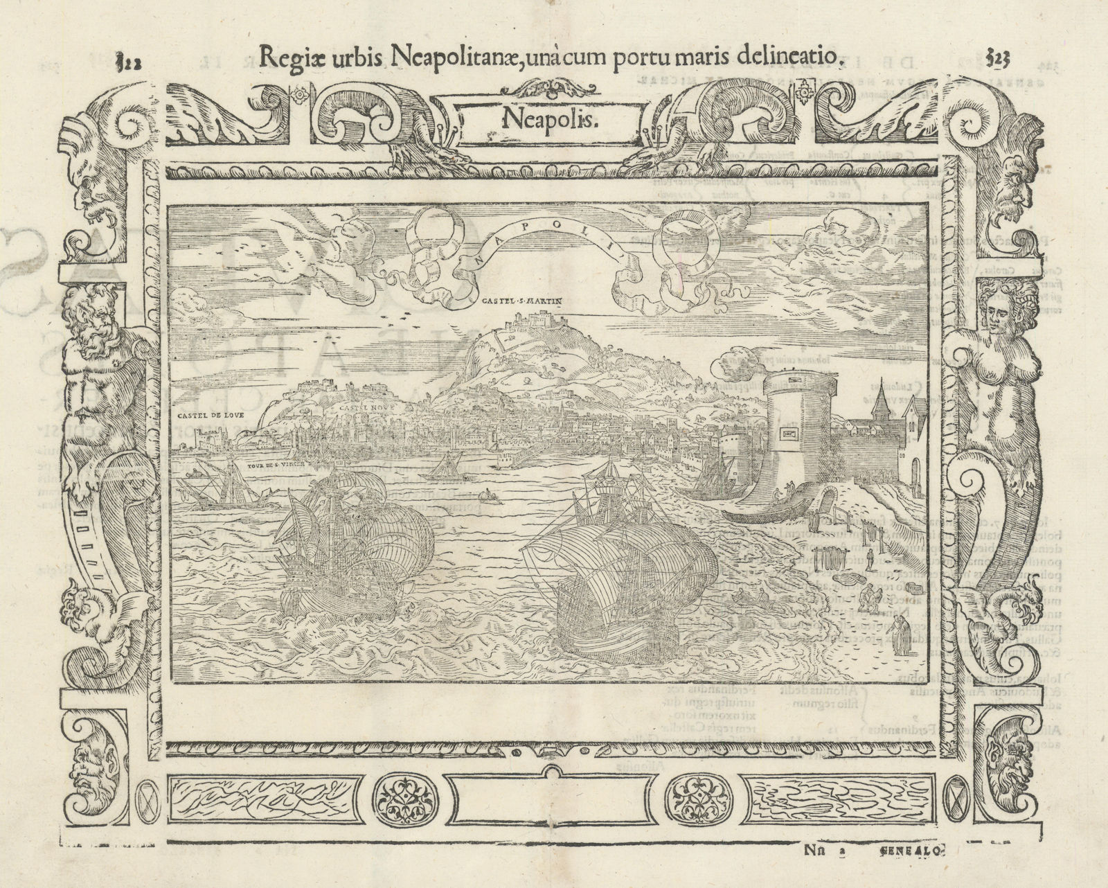 Regiae urbis Neapolilana… Napoli. The city of Naples. SEBASTIAN MÜNSTER 1572 map