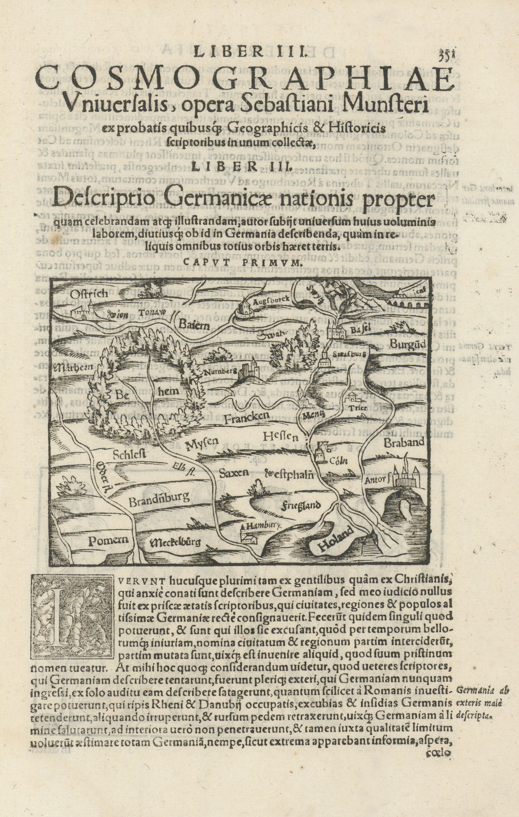 Descriptio Germanicae nationis propter…. Germany & Bohemia. MÜNSTER 1572 map