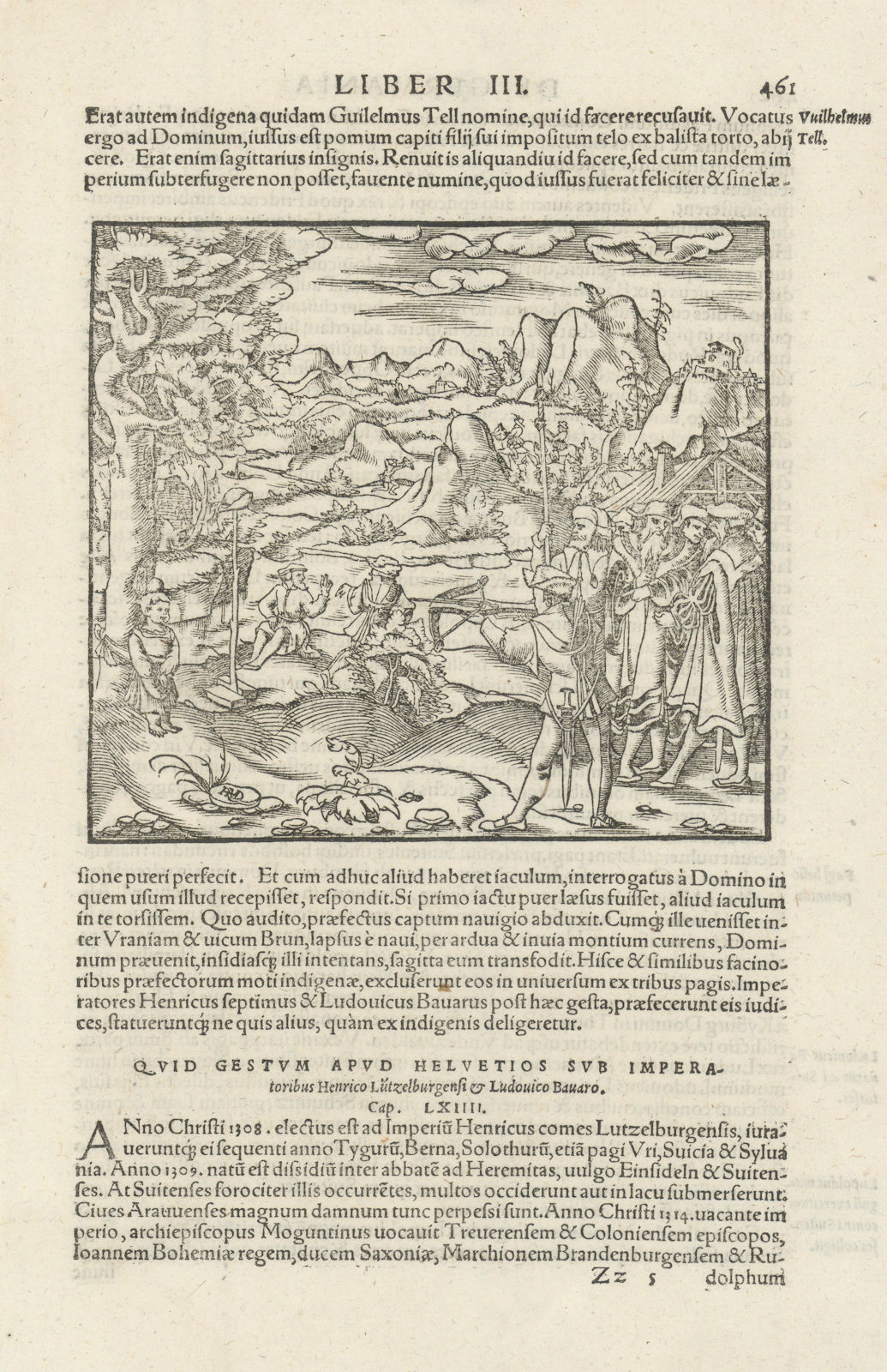 Associate Product Vuilhelus Tell. William Tell. Switzerland. SEBASTIAN MÜNSTER 1572 old print