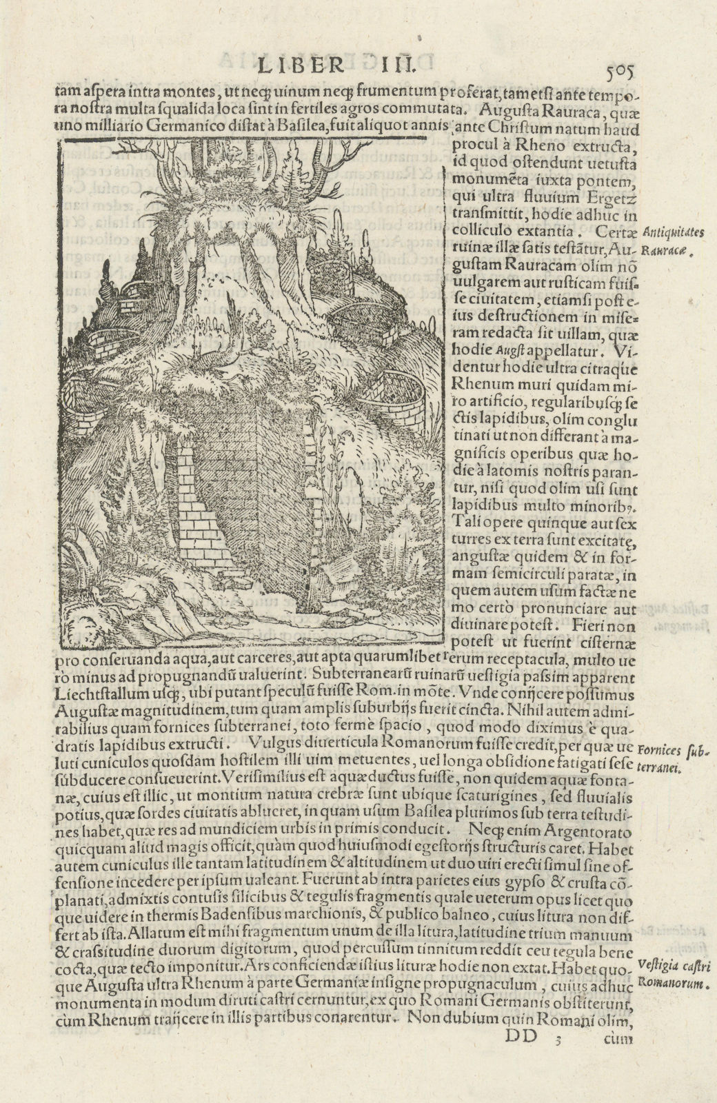 Antiquities of the Rauraci [on the Rhine, near Basel]. Switzerland. MÜNSTER 1572