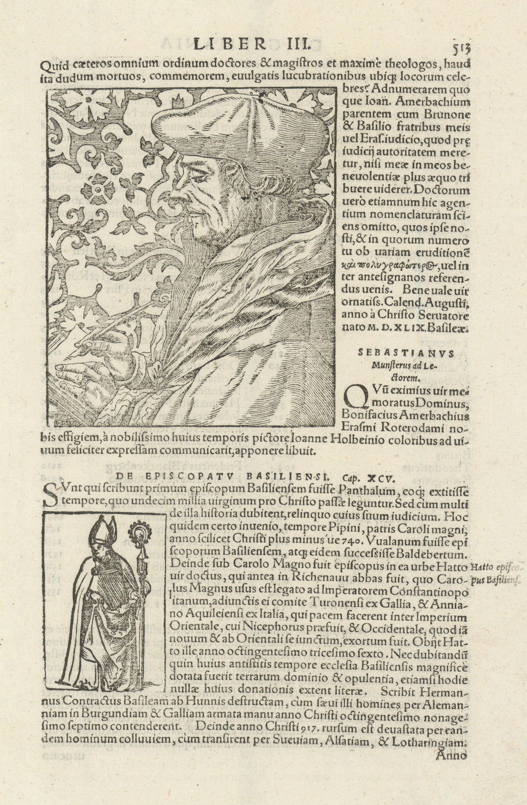 Associate Product Sebastianus Munsterus ad Lectorem. Portrait of Sebastian SEBASTIAN MÜNSTER 1572