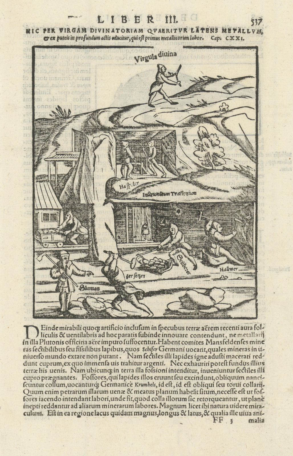 Associate Product Mansfeld mining district. Divining & mining metals. Saxony-Anhalt. MÜNSTER 1572