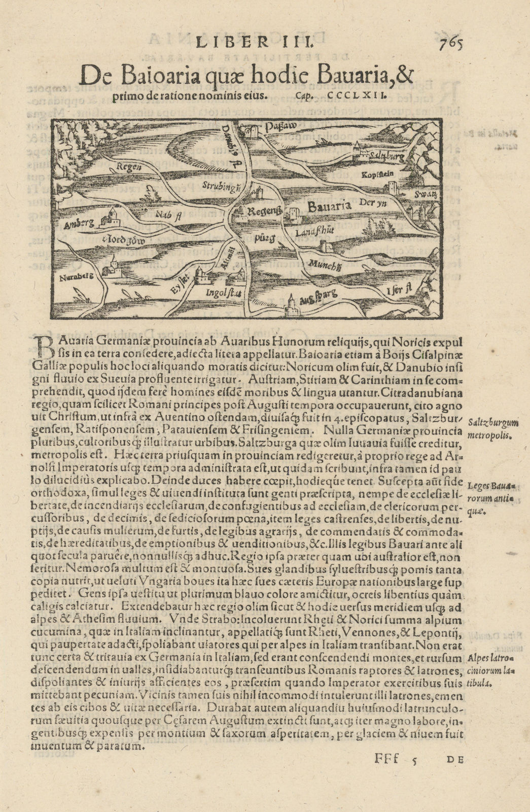 Baioaria quae hodie Bavaria… Bavaria. SEBASTIAN MÜNSTER 1572 old antique map