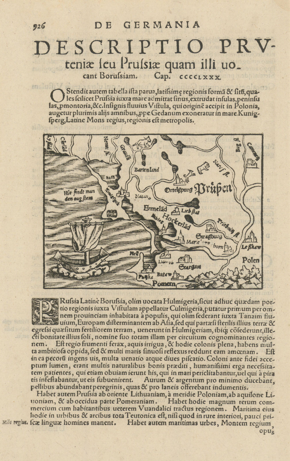 Associate Product Descriptio Pruteniae seu Prussiae… Prüssen Prussia Poland. MÜNSTER 1572 map