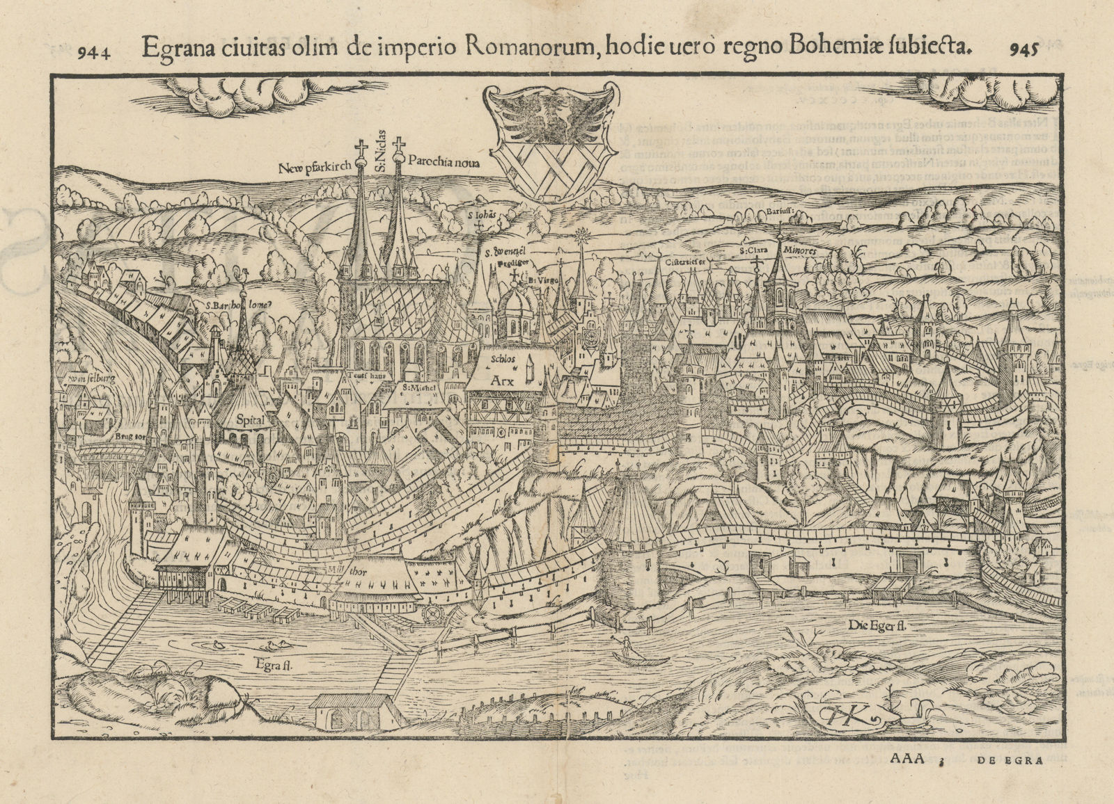 Associate Product Egrana civitas olim… The City of Cheb, Czechia. SEBASTIAN MÜNSTER 1572 old map