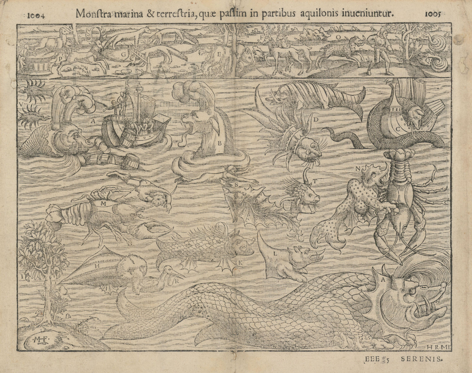 Monstra marina et terrestria… Scandinavian sea and land monsters. MÜNSTER 1572