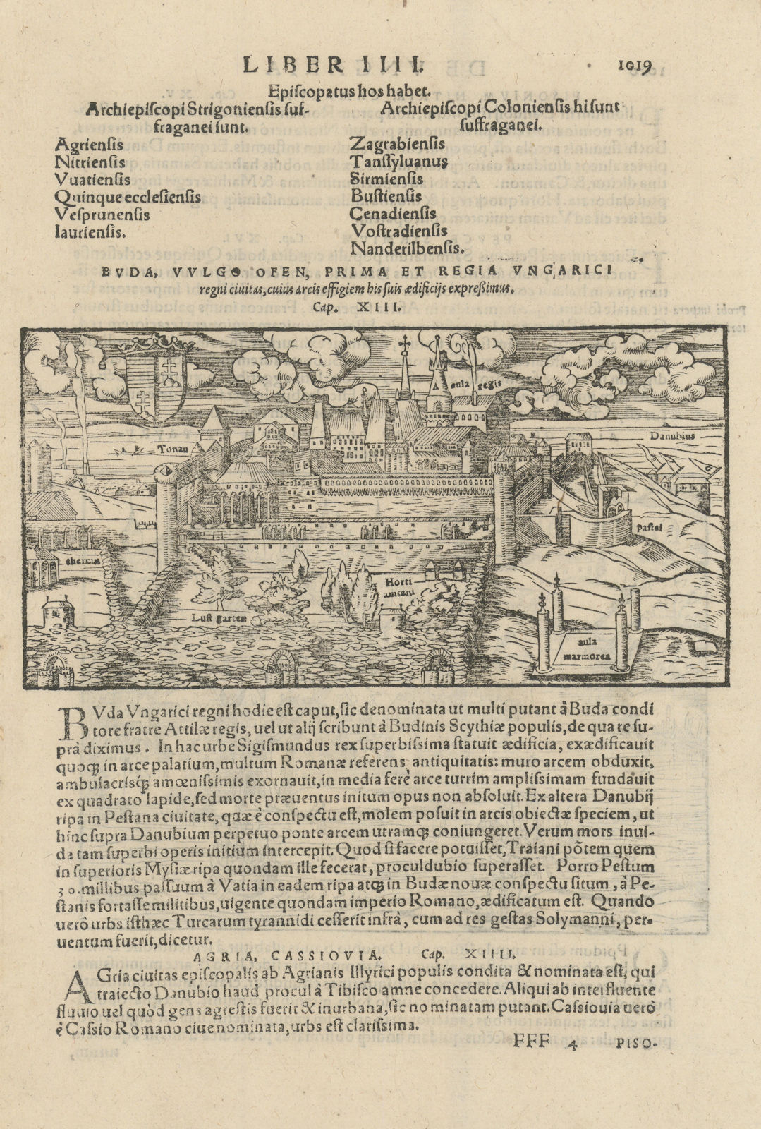 Buda, vulgo Ofen… The city of Budapest, Hungary. SEBASTIAN MÜNSTER 1572 map