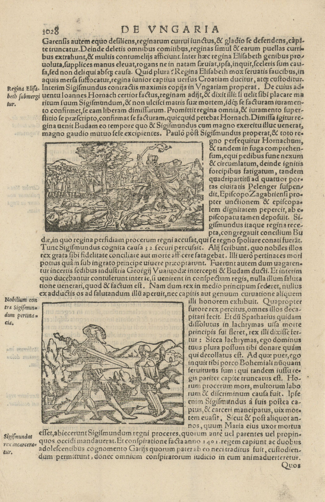 Associate Product Paolo Orsini dragged behind a horse through Rome (1412). SEBASTIAN MÜNSTER 1572