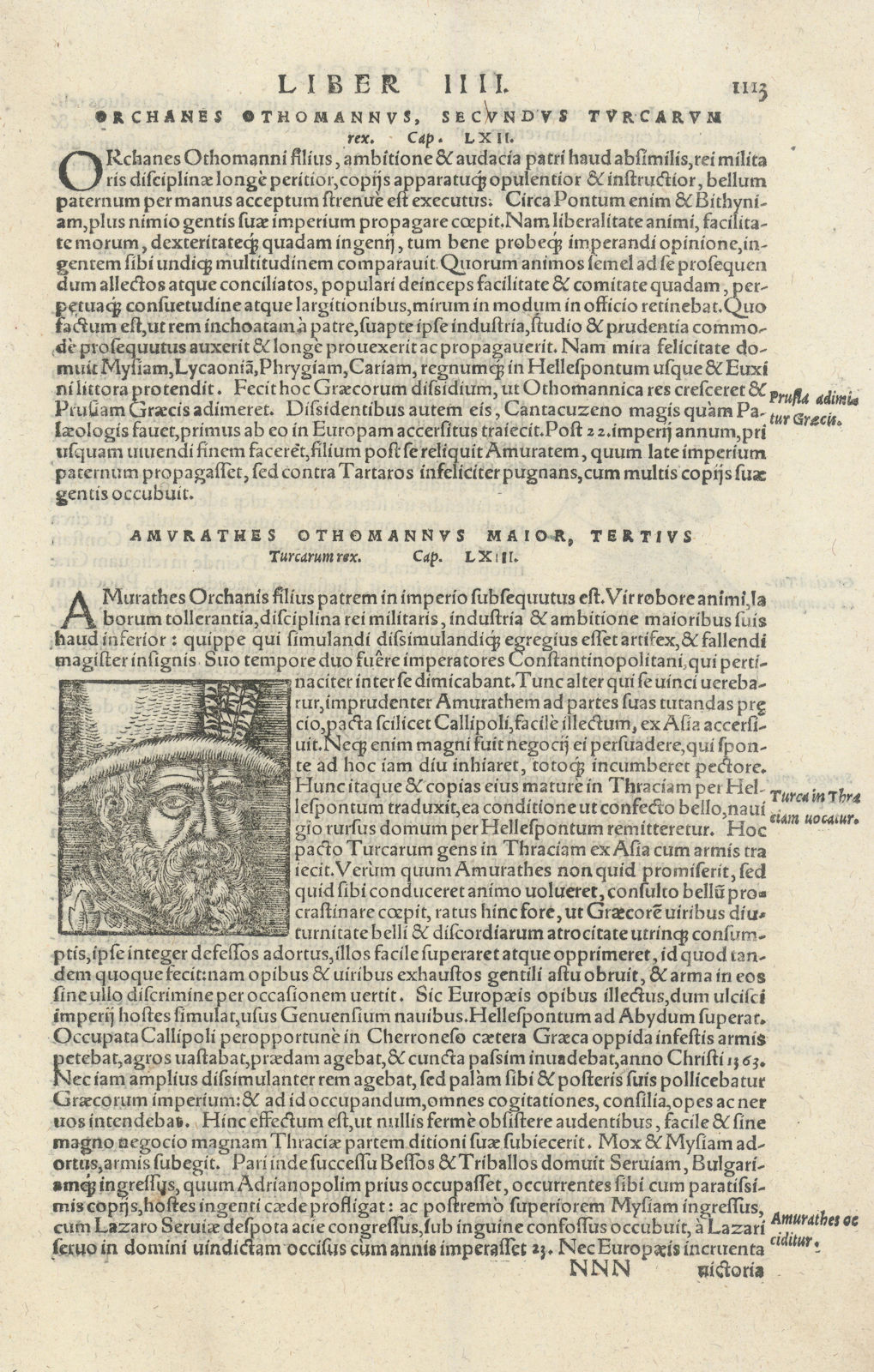 Associate Product Amurathes Othomanus Maior. Murad I, third Ottoman Sultan. SEBASTIAN MÜNSTER 1572