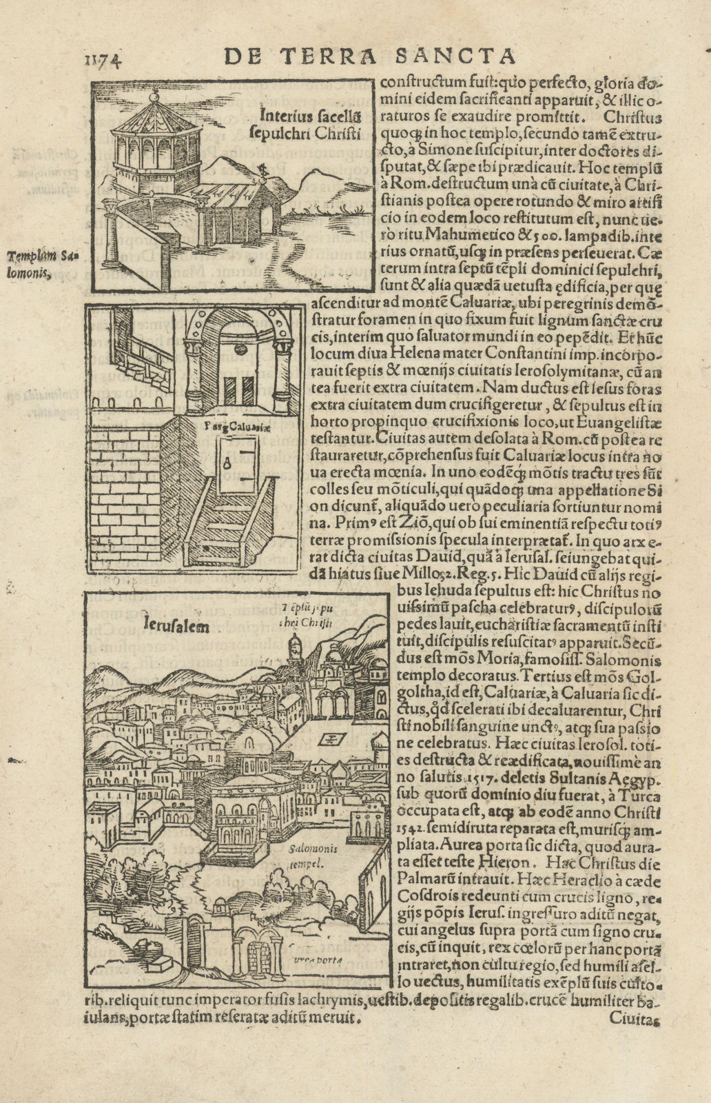 Associate Product De Terra Sancta. Views of Jerusalem. Holy Sepulchre Church. MÜNSTER 1572 print