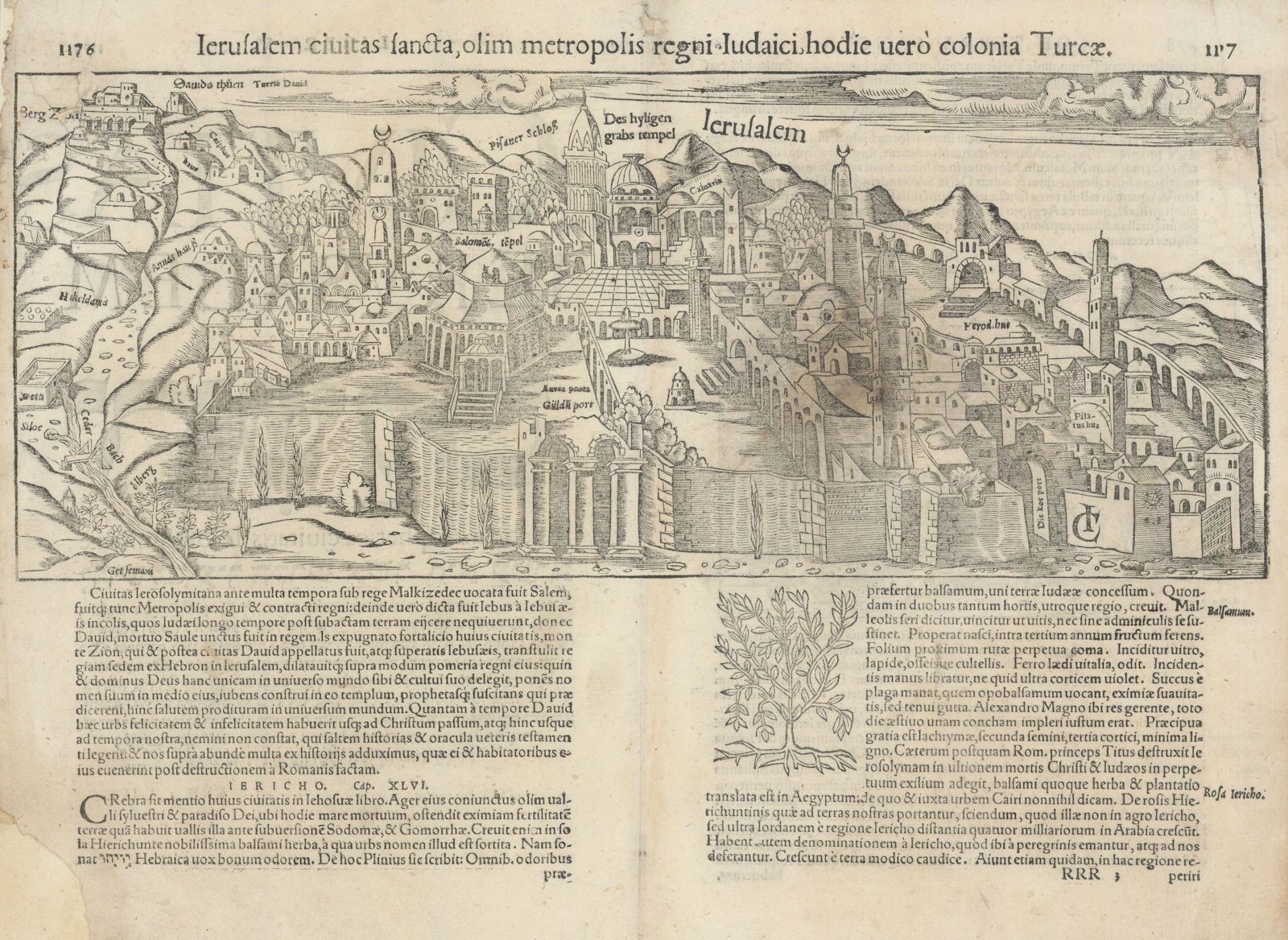 Associate Product Ierusalem civitas sancta… The holy city of Jerusalem, Israel. MÜNSTER 1572 map