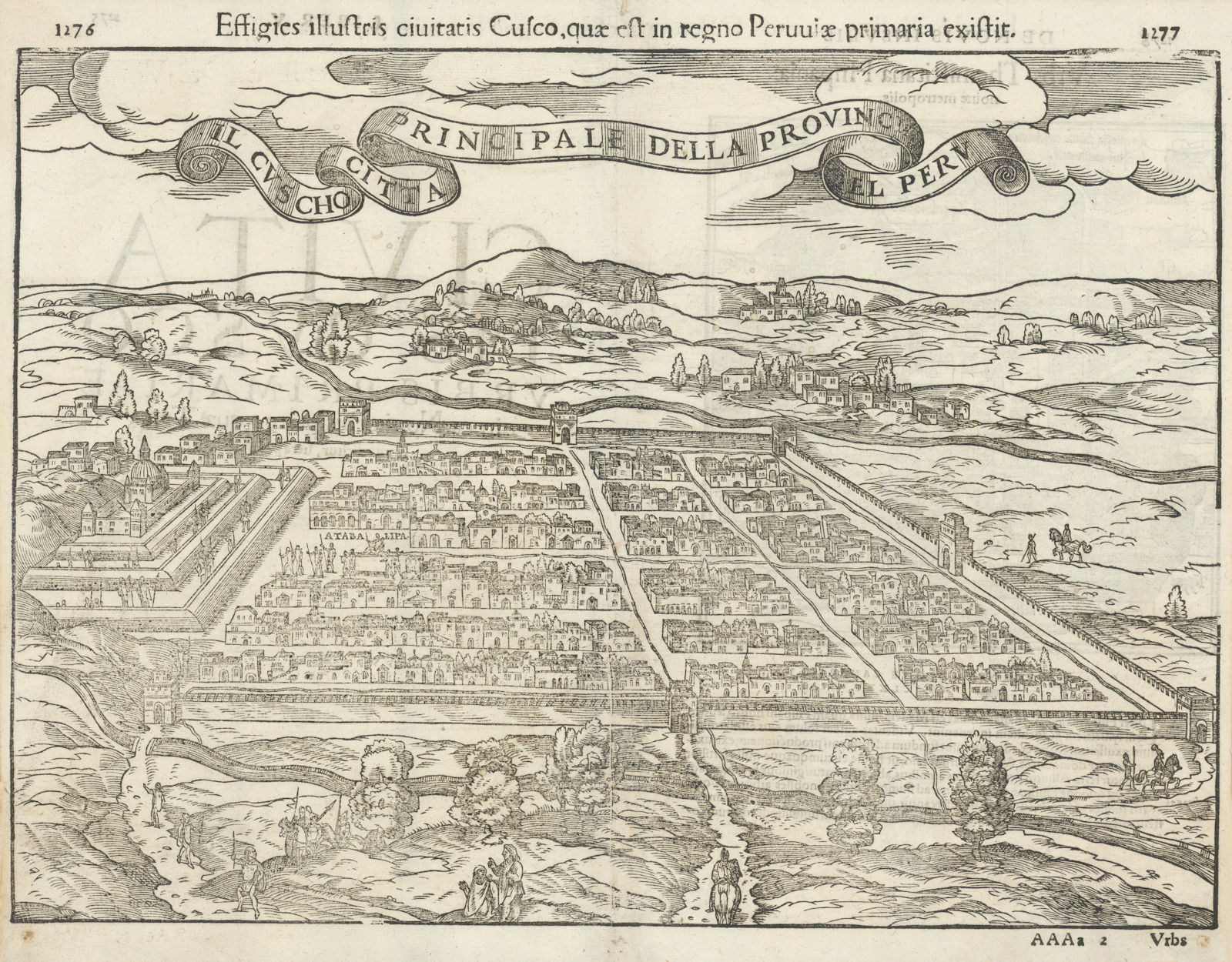 Il Cuscho citta Principale della Provincia del Peru. City of Cusco. MÜNSTER 1572