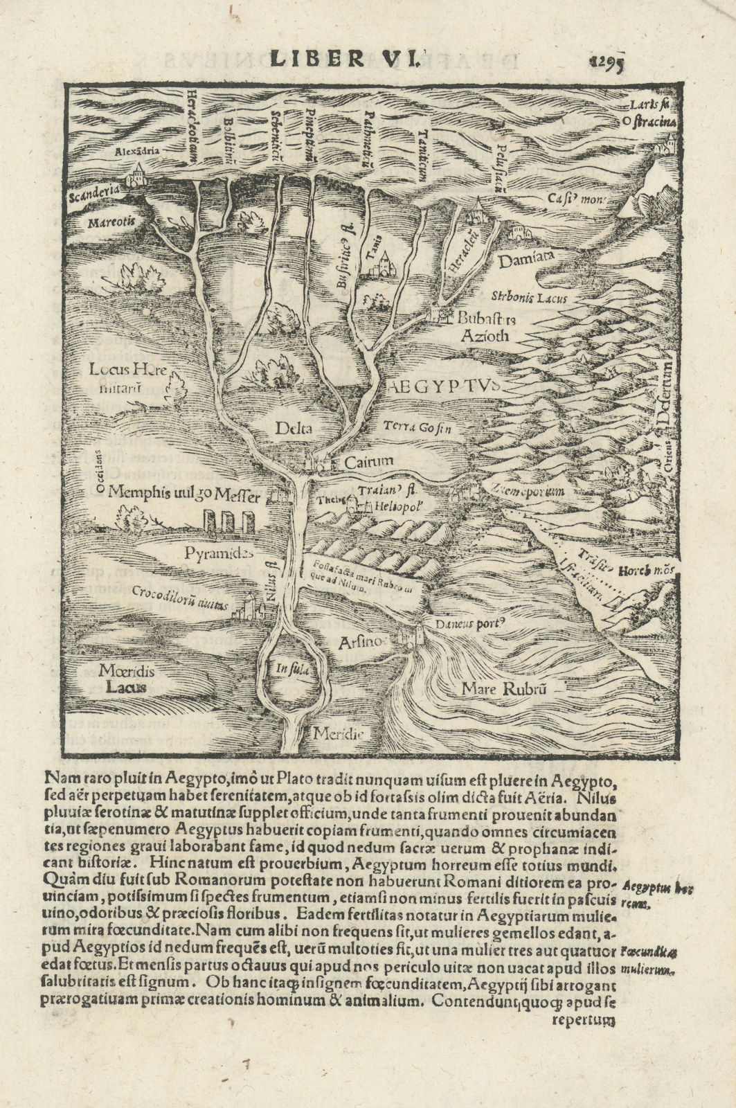 Associate Product Aegyptus. Cairo, the Nile Delta & Egypt. SEBASTIAN MÜNSTER 1572 old map