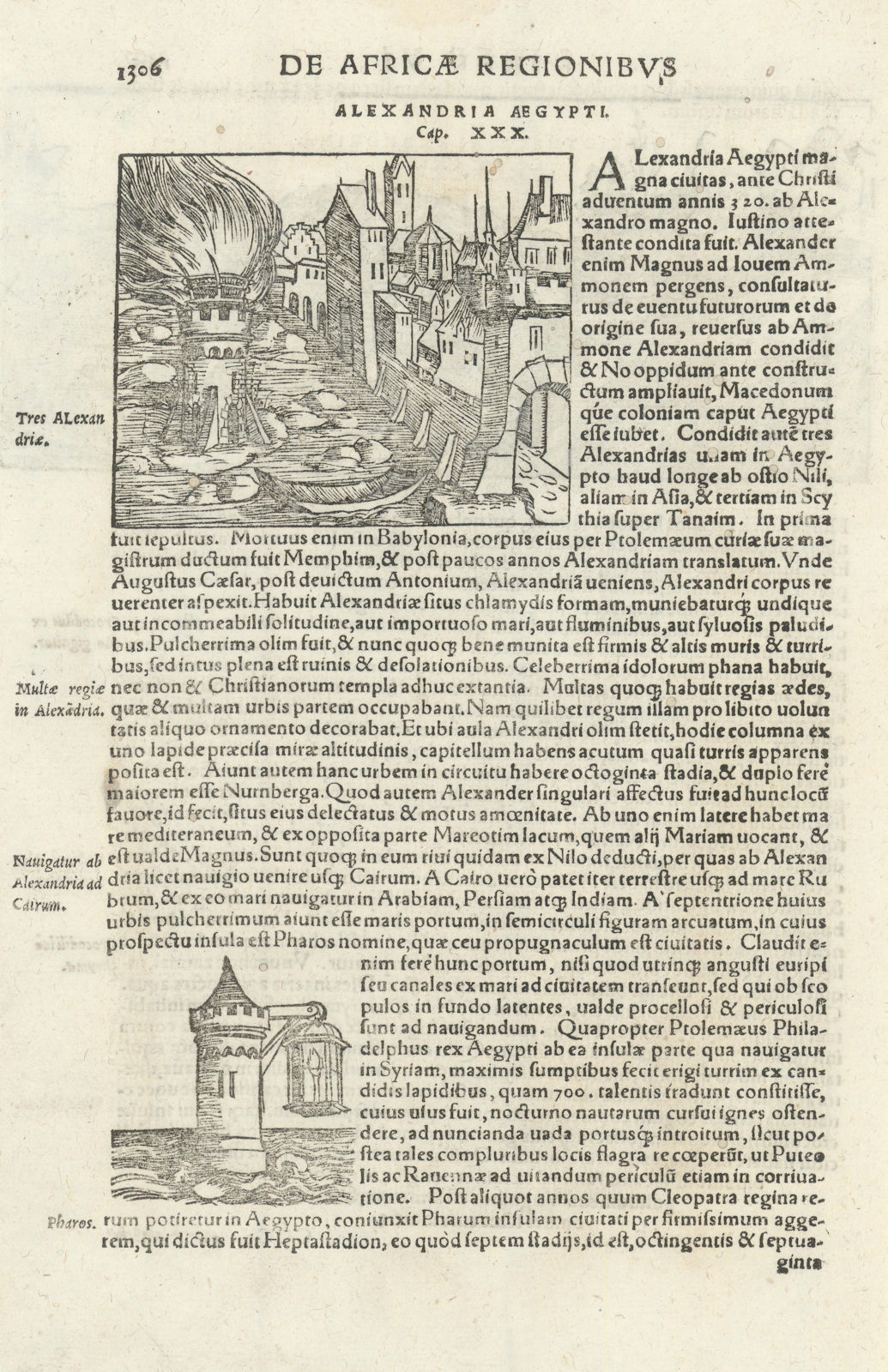 Associate Product Alexandria Aegypti. View of Alexandria, Egypt. SEBASTIAN MÜNSTER 1572 print