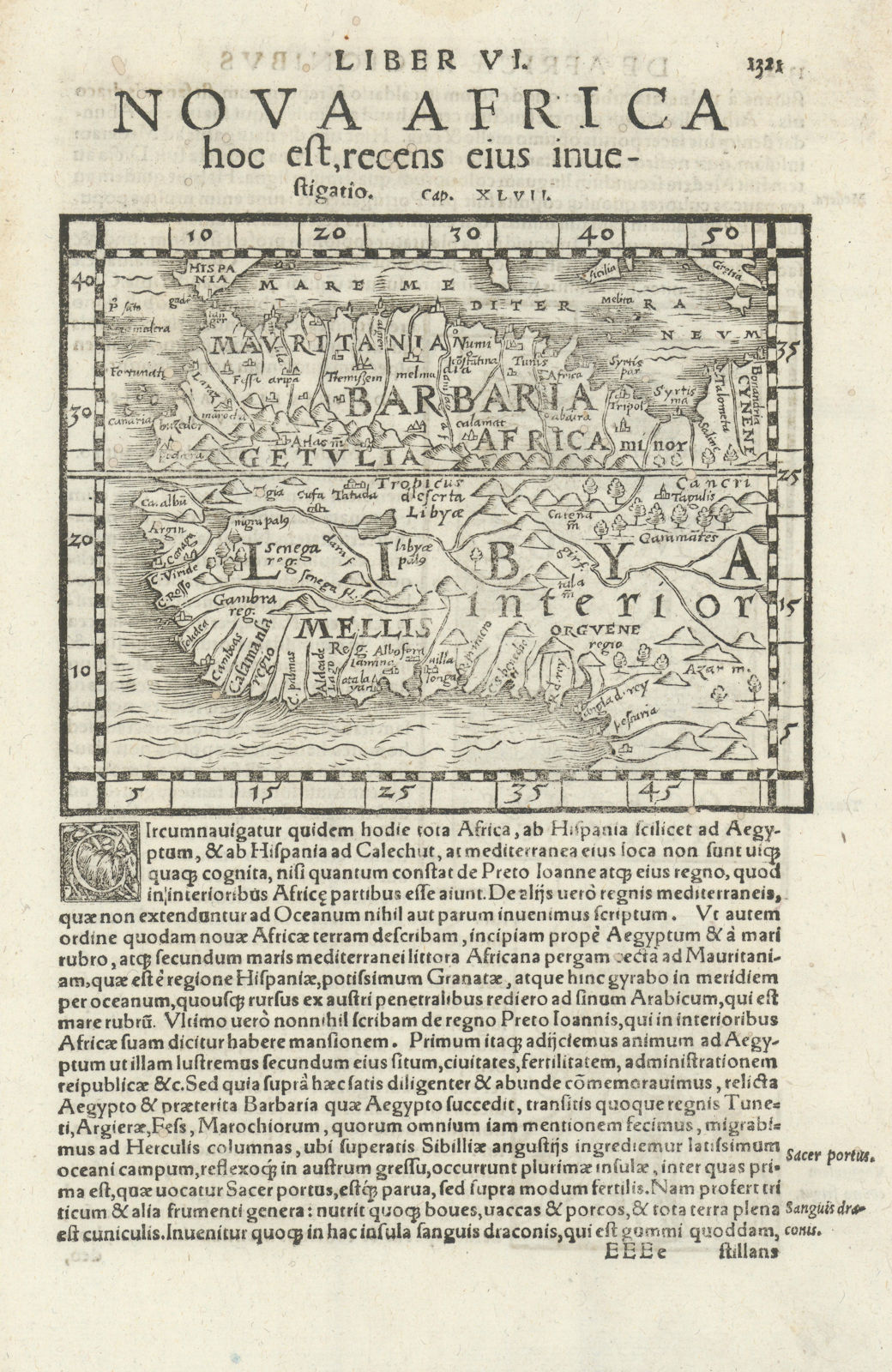 Nova Africa hoc est, recens eius inuestigatio. West Africa. MÜNSTER 1572 map