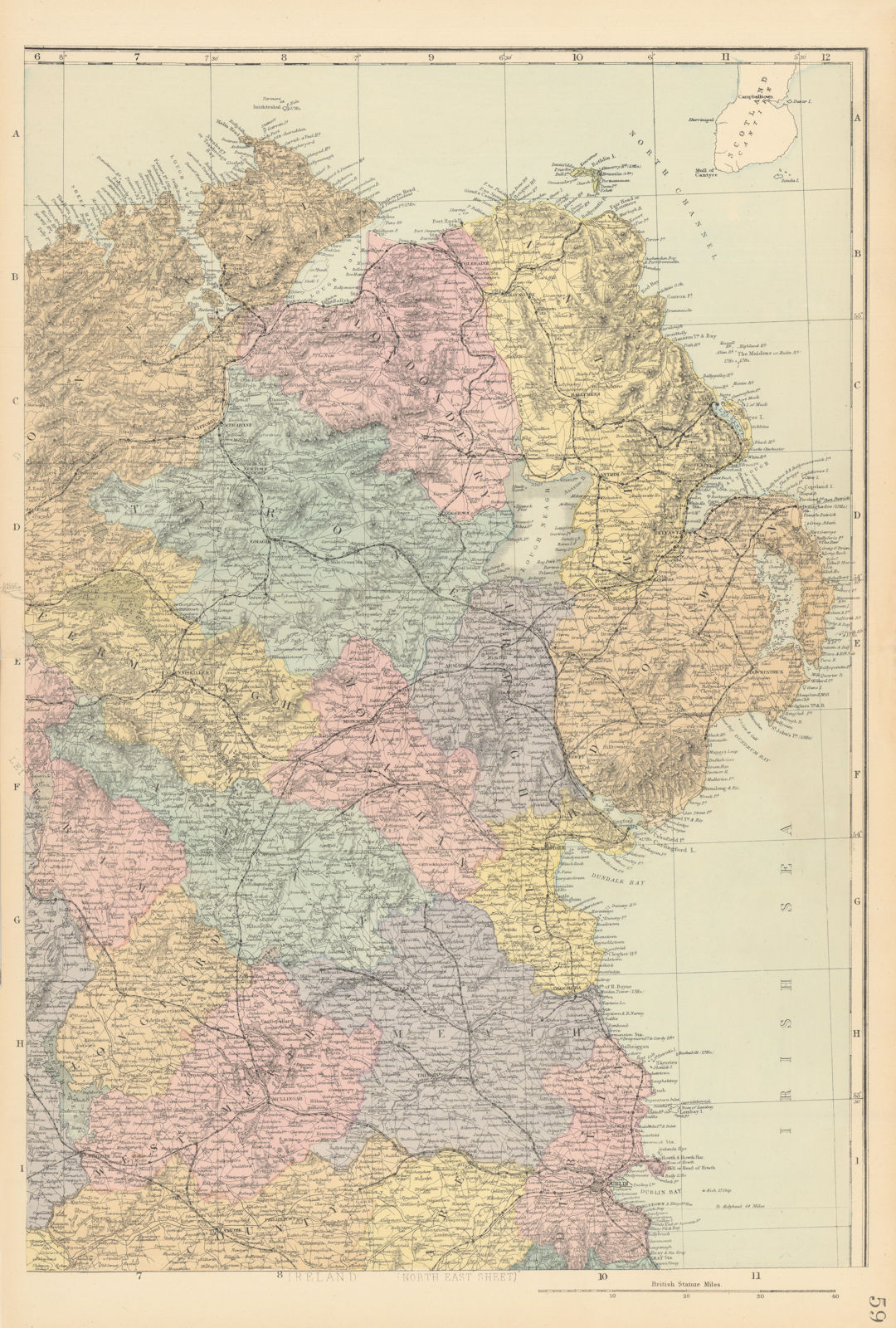 Associate Product IRELAND (North East). Ulster Meath Louth Cavan Dublin. GW BACON 1884 old map