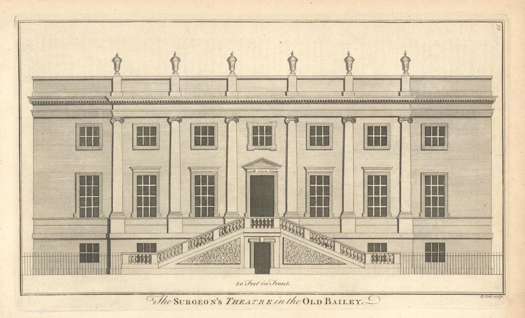 The Surgeon's Theatre in the Old Bailey by Benjamin Cole 1760 print