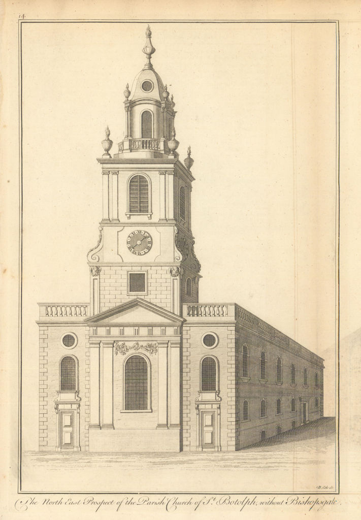 The Parish Church of St. Botolph without Bishopsgate by Benjamin Cole 1760