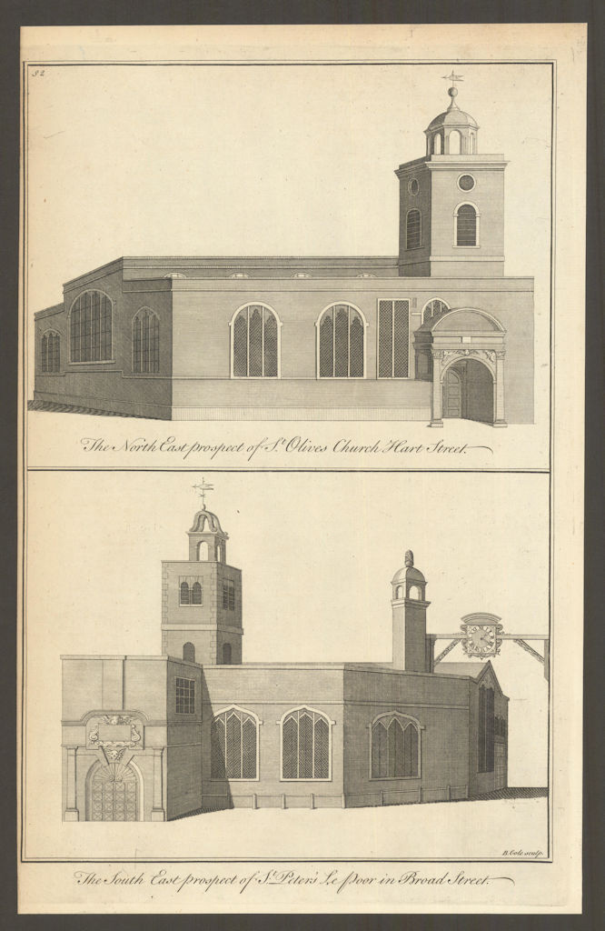 St. Olave's Church, Hart Street & St. Peter le Poer, Broad Street churches 1760